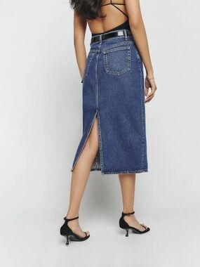 Reformation Jayde high rise midi skirt, size 29 / M